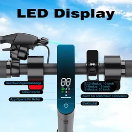 RCB EV85F Elektroroller, E-Scooter mit Straßenzulassung (ABE), 8,5 Zoll,400W Motor,MAX 20km/H,Dreistufige Getriebestellung,Faltbarer e Roller, APP-Steuerung, Max Belastung 120 kg,Doppelstoßdämpfer