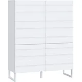 Forte Highboard FORTE "Bretania", weiß, B:109,9cm H:140cm T:41,6cm, Spanplatte, Sideboards