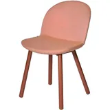 Xlmoebel Polsterstuhl Rosa Polsterstuhl mit Holzfüßen im modernen Design (1 St), Hergestellt in Europa orange