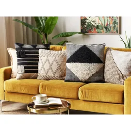 Beliani Khora Dekokissen 50 x 50 cm Beige