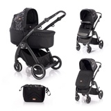 Lorelli Kinderwagen 2 in 1 California Babywanne Sportsitz Alurahmen Wickeltasche schwarz