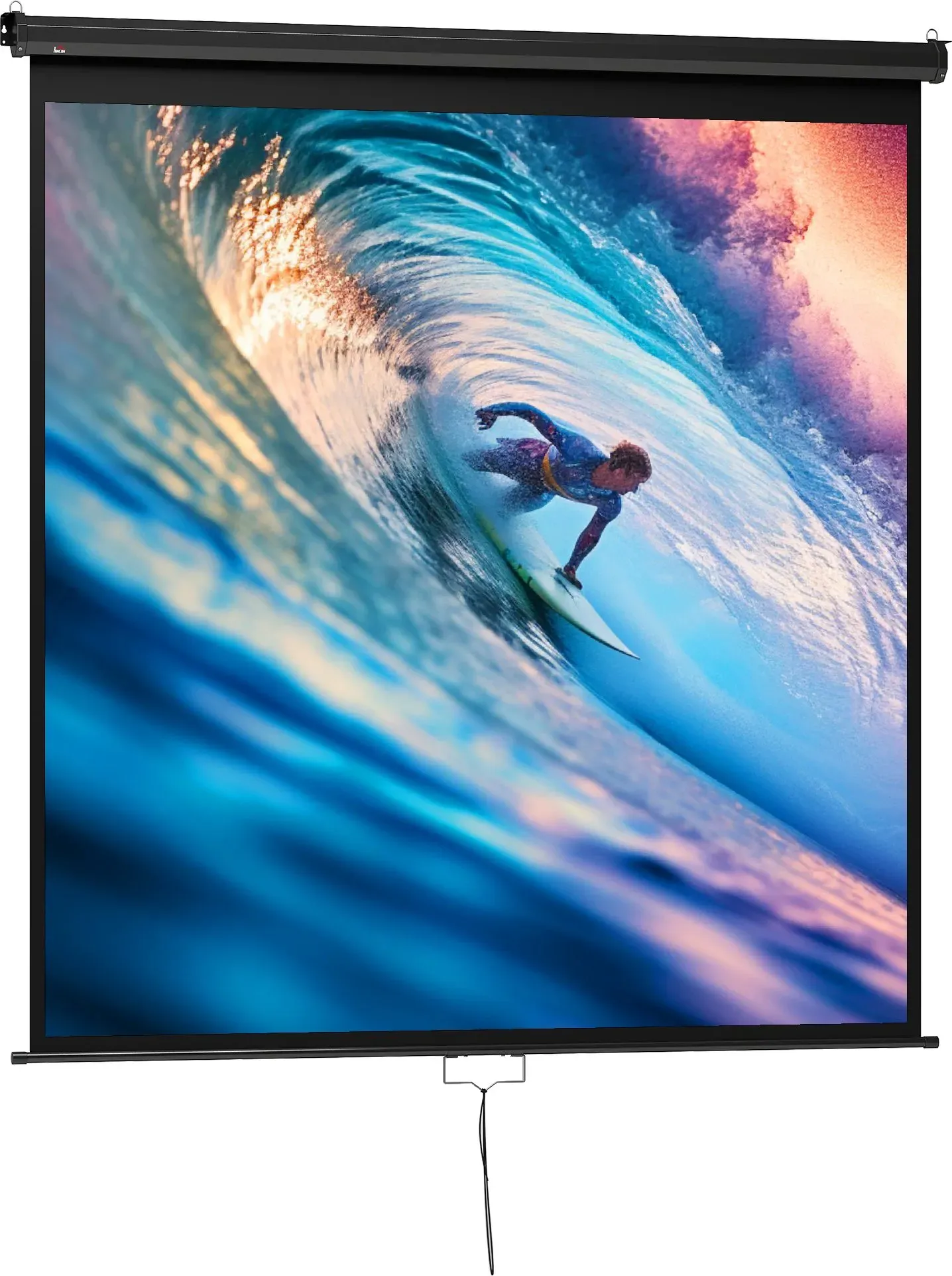 HOMCOM Beamer Leinwand 178 x 178 cm 99 Zoll 1:1 HD 4K Projektionsleinwand Rollo-Leinwand für Heimkino Büro-Präsentationen   Aosom