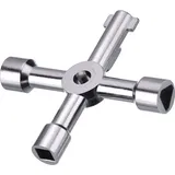 4-wege-multifunktionsschlüssel Für Gas, Wasser, Strom, Verteilerkasten Und Medikamentenschrank, Silber