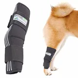 Nature Pet SPRUNGGELENK BANDAGE HUND HINTERBEIN – Sprunggelenk Bandage mit Leckschutz Hund – verstellbare Tarsal-Stulpen für Hunde zur Stabilisierung & Schutz des Hinterbeins – 165° Winkel/Größe MS