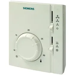 Siemens S55770T230 Elektromechanischer Raumthermostat für 4-Rohr-Ventilatorkonvektoren, Wahlschalter Heizen/Kühlen/nur Ventilator