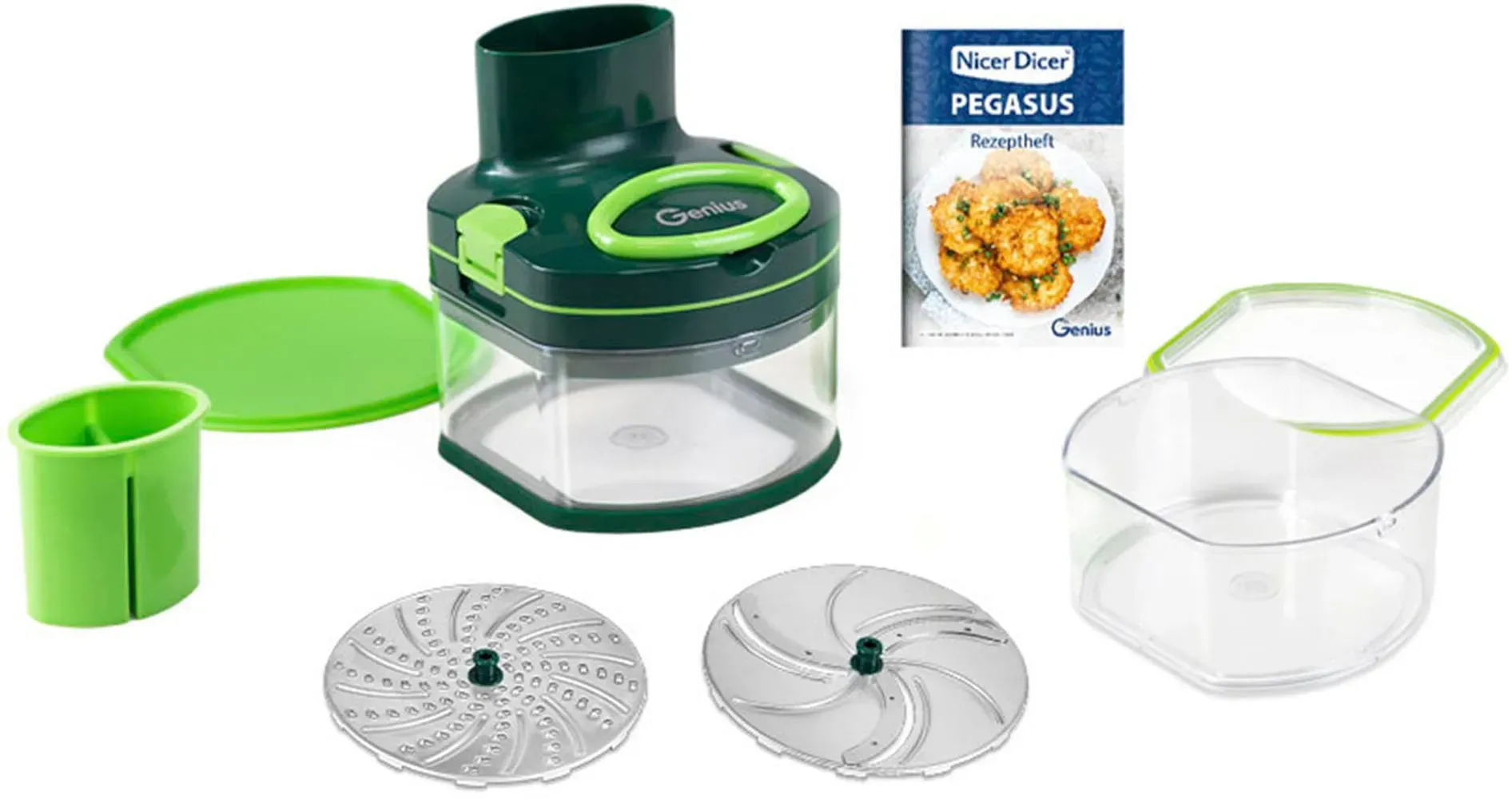 Genius Zerkleinerer »Nicer Dicer Pegasus«, Set 12-tlg., inkl. Behälter u. Deckel Genius grün