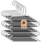 Intirilife Hosenbügel S-Form-5 Stück -Edelstahl - 36 x 34.3 x 0.6cm- Platzsparender Kleiderbügel rutschfest- Organizer für je 5 Hosen Jeans Schals Krawatten- Mehrfach-Bügel Anit-Rutsch, Schwarz