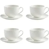 Maxwell & Williams MaxwellundWilliams Kaffeetassen Diamonds DV0028, Porzellan, 4 Tassen mit Untertassen, 280ml Set 8-teilig