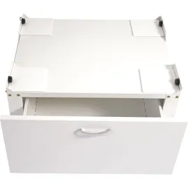 Mendler Waschmaschinenunterschrank HWC-E50, Sockel Podest Erhöhung Untergestell, Schublade 33x61x52cm ~ weiß
