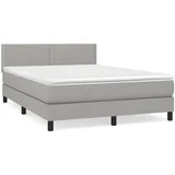 vidaXL Boxspringbett mit Matratze Hellgrau 140x200 cm Stoff1399136