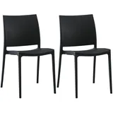 CLP 2er-Set Gartenstuhl Meton, schwarz