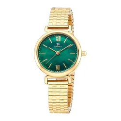 Quarzuhr, grün (grün, goldfarben), Armbanduhren, Damen, Quarzuhr