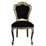 Casa Padrino Esszimmerstuhl Luxus Barock Esszimmer Stuhl Schwarz / Gold - Designer Stuhl - Luxus Qualität