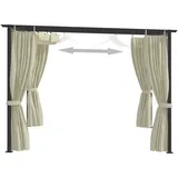 vidaXL Pavillon inkl. Seitenteilen 3 x 3 m creme