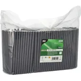 Papstar Cocktail Trinkhalme, Papier Ø 7 mm · 15 cm schwarz