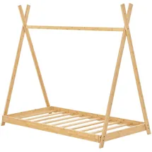 [en.casa] Kinderbett Vimpeli 70 x 140 cm Bambus naturbelassen beige