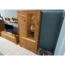 MASSIVMOEBEL24.DE Vitrine KENT 113 x 40 x 205 cm Braun