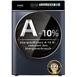 CHiQ CW106581AX Waschmaschine 10 kg, Klasse A-10%, LED-Touchscreen/1400 U/12 Waschzyklen/Dampfpflege/Inverter, Große Trommel, Washer Schwarz