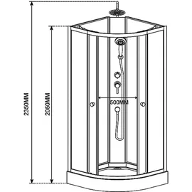 Aloni Komplette Duschkabine Komplettdusche Duschtempel Komplettkabine Eckdusche 80x80cm