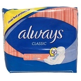 Always Classic Sensitive Damenbinden mit Flügeln, 10 Binden 50 g