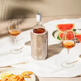 Vacu Vin Champagnerkühler Set - Wiederverwendbar - Platin - Flaschenkühler Manschette für Champagner- & Sektflaschen