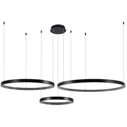Deckenleuchte Deckenlampe Wohnzimmerlampe Metall Schwarz hoher CRI Wert H 80 cm