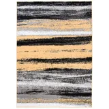 Mazovia Designteppich Modern Teppich Kurzflor Wohnzimmerteppich Robust und pflegeleicht GRAU, 160 x 230 cm, Fußbodenheizung, Allergiker geeignet, Farbecht, Pflegeleicht gelb|grau 160 x 230 cm