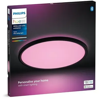 Philips Hue LED-Panel rund White & Color Ambiance Tento M  (23 W, Ø x H: 42,1 x 3,07 cm, Schwarz, RGBW)