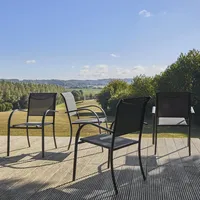 Sweeek - Gartenstuhl aus Aluminium und Textilene, 4er-Set
