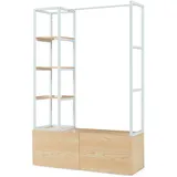 [en.casa] Garderobenständer Egmating 180 x 120 x 40 cm Weiß/Eiche