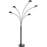 GLOBO Stehleuchte Strahler Standlampe Stehlampe Wohnzimmer Modern mit Marmorsockel schwarz, Metall, 5x E14, LxBxH 130x120x200cm