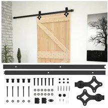 vidaXL Schiebetür rechts 80 x 210 cm Braun/Schwarz