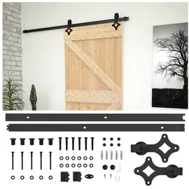 vidaXL Schiebetür rechts 80 x 210 cm Braun/Schwarz