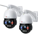 30x Optischer Zoom 5mp Ptz Überwachungskamera Aussen Wlan, Dome Ip Kamera Outdoor, 150 M Nachtsicht, Personenerkennung, Automatische Verfolgung, Unterstützt Sd Karte, Weiß,ein Satz Von 2 - Ctronics