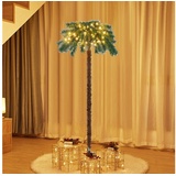 Costway 150 cm Künstliche Palme beleuchtet, Kunstbaum mit 150 LED-Lichtern in Warmweiß