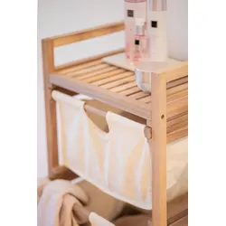 Regalwagen WENKO "Acina", beige (regal: natur, schubladen: creme, schubladen: creme), B:43,5cm H:96cm T:33,5cm, Regale, Badregal, 3 Schubladen