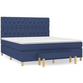 vidaXL Boxspringbett mit Matratze Blau 160x200 cm Stoff1358291