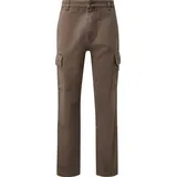 QS Gewaschene Cargohose | braun - 33/32