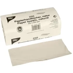 Papstar 20 X 250 Blatt Handtuchpapier V-Falz 23 cm x 25 cm natur Zick Zack, 1-lagig