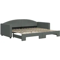 VidaXL Tagesbett Ausziehbar Dunkelgrau 90x200 cm Stoff