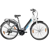 Zündapp E-Bike Cityrad Z901, 7 Gang Shimano Tourney RD-TY300 Schaltwerk, Kettenschaltung, Mittelmotor, 418 Wh, Pedelec, Elektrofahrrad für Damen u. Herren grau