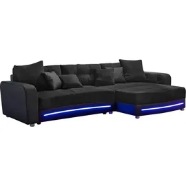 Jockenhöfer Gruppe Ecksofa Laredo, inklusive RGB-LED-Beleuchtung und Bluetooth-Soundsystem schwarz