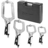 STAHLWERK Gripzangen Set 4-teilig C-Form 6 bis 14 Zoll inklusive Transportkoffer