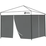 Sekey 2 Seitenteile Seitenwände für Pavillon 3×3m Wasserdicht für Festzelt, Partyzelt 1fenster, Grau