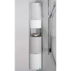 DUSCHOLUX Showerbox normal mit 4 Schiebeelementen, Accessoires, silber matt