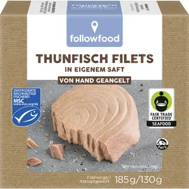 Followfood Thunfisch Filets in eigenem Saft, 185 g