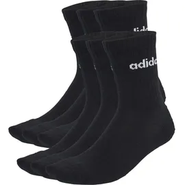 adidas Linear Gepolsterte Crew Funktionssocken 6er Pack Schwarz/Weiß 43-45