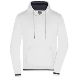 Herren Club Kapuzenshirt JN778, weiß/navy-blau, Größe XL - weiss - XL