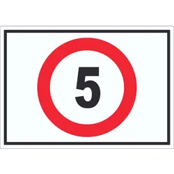 Tempo 5 km/h Geschwindigkeitsbegrenzung Aufkleber Symbol A8 (52x74mm)
