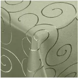 DecoHomeTextil Heimtextilmanufaktur Tischdecke Kringel Circle Tafeldecke Ornamente Damast Tischdecke grün Eckig 90 x 90 cm